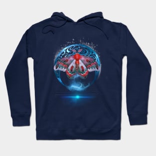 Mystical Moth with Moon and Stars Hoodie